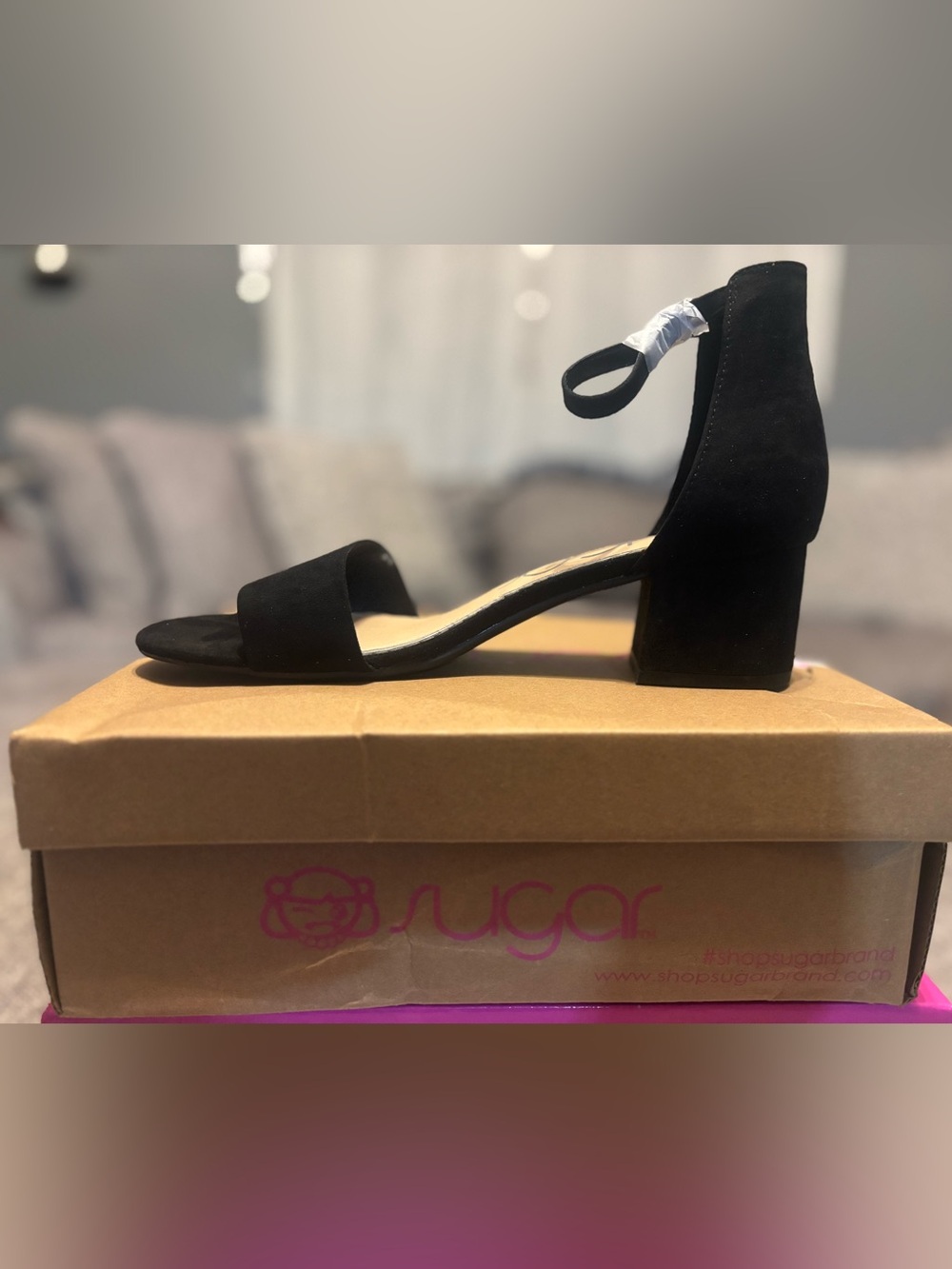 Women’s Sugar Noelle 7 Low Dress Sandal Size 9.5M Black - Picture 8 of 9